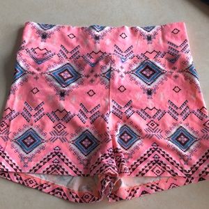 Pink Aztec print shorts